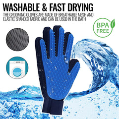 Pet Grooming Gloves - Deshedding Hair Removal Massage Pair