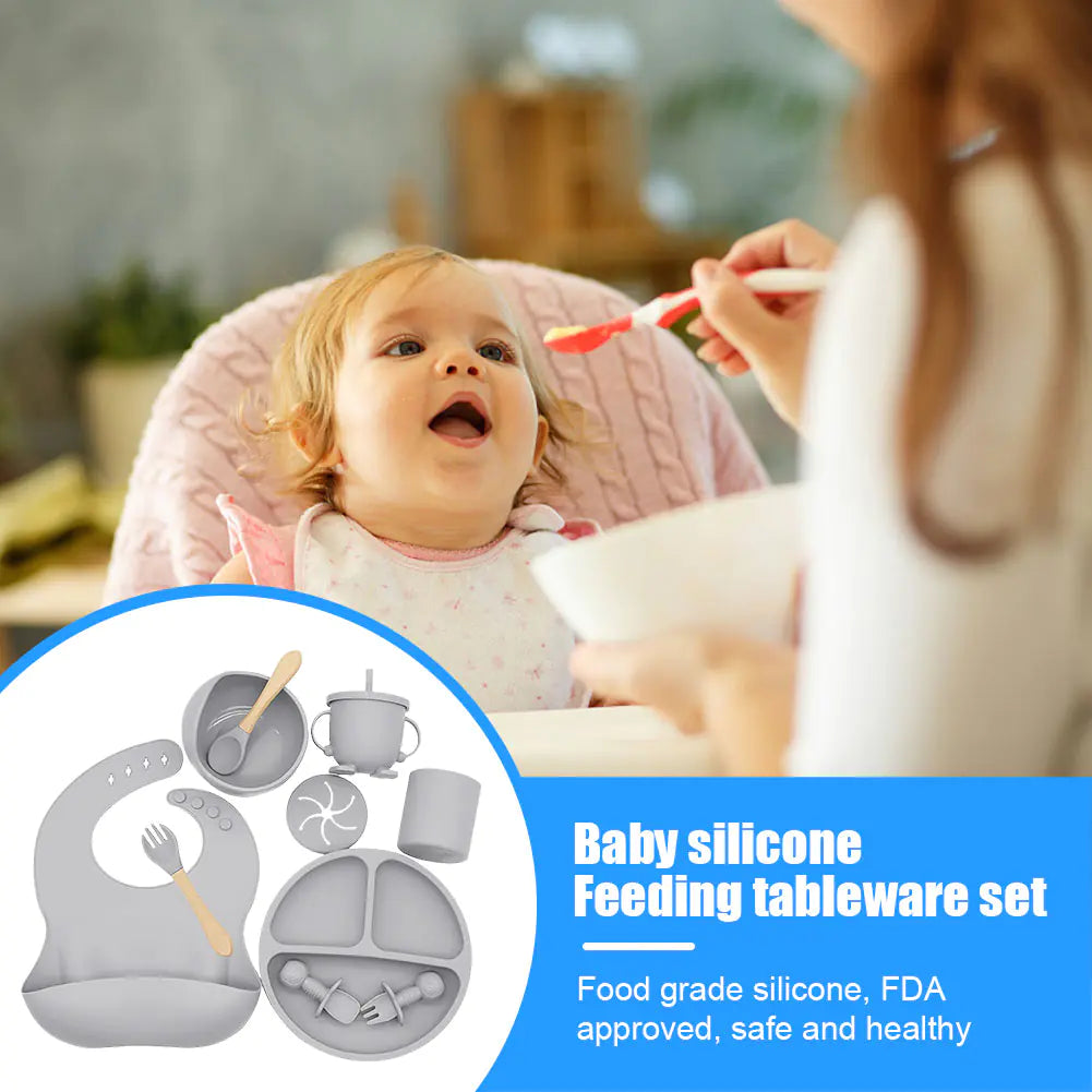 Baby Soft Silicone Feeding Tableware Set - BPA Free