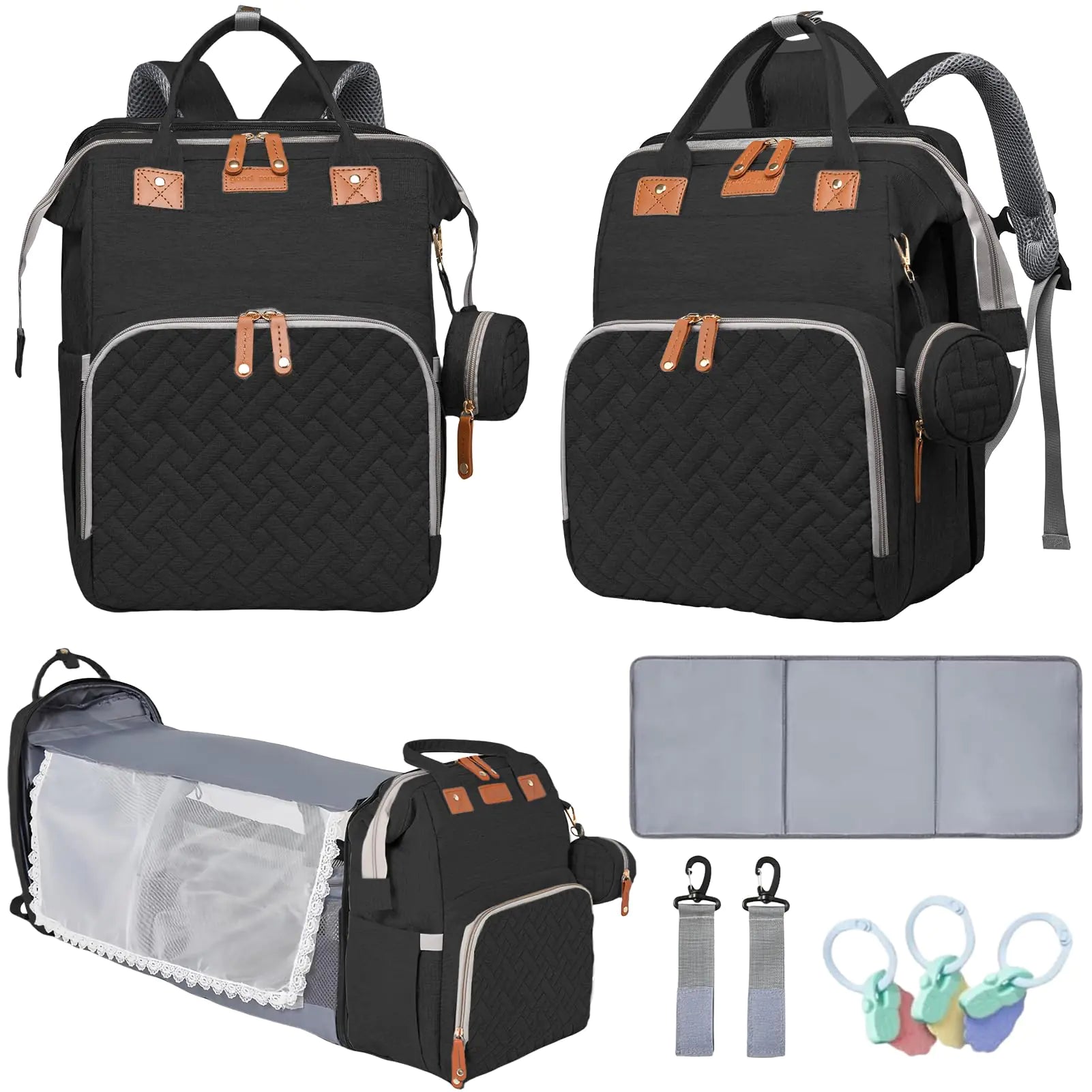 Baby Diaper Bags with Changing Station - USB Charging Port - Waterproof