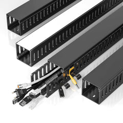 4x15.7 in Under Desk Cable Management - Desk Organizers and Accessories Cord Organizer Black