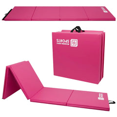 Modern-Depo Gymnastics Mat 8x2x2 Foldable Floor Tumbling Mats with Carrying Handles Four Fold Thick Exercise Fitness Mat