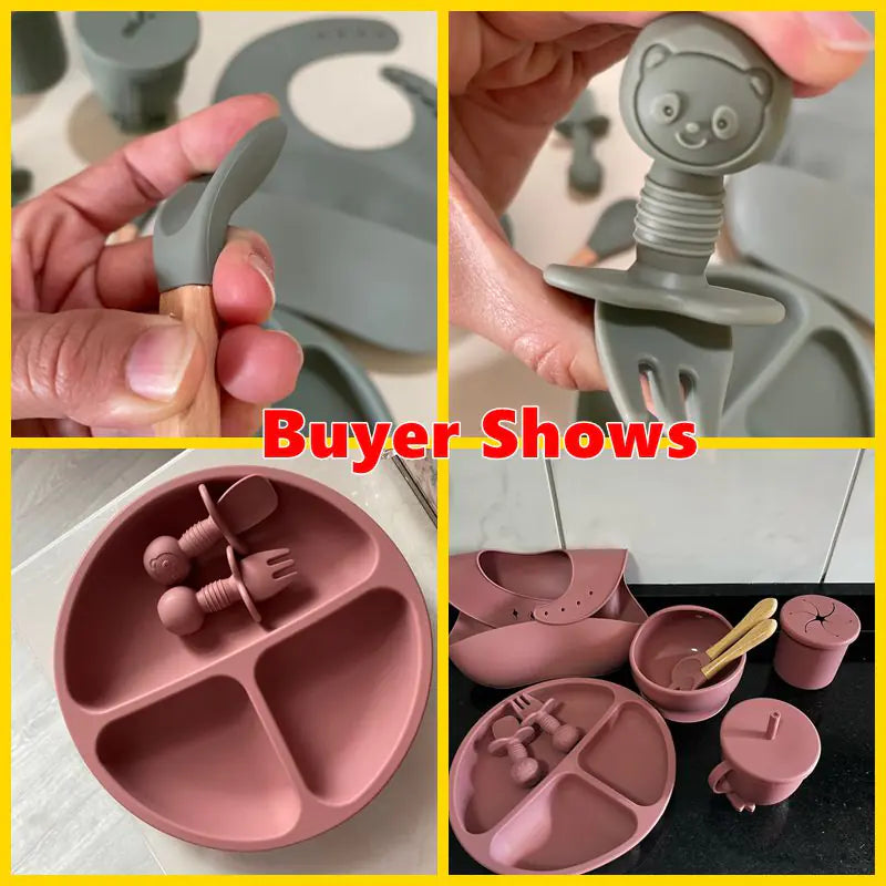 Baby Soft Silicone Feeding Tableware Set - BPA Free